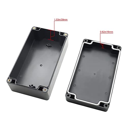 LeMotech Project Box ABS Plastic Junction Box IP65 Waterproof Electrical Boxes Universal Enclosure Black 6.2X 3.5X 2.4 inch (158x90x60mm)（Pack of 1） - Image 3
