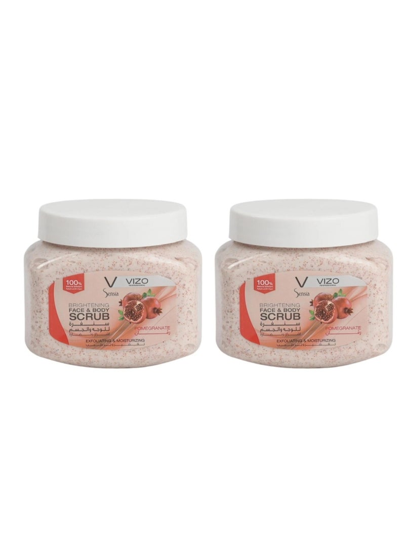 VIZO 2PCS Vizo face and body scrub  with pomegranate extract - 500 ml - Image 1