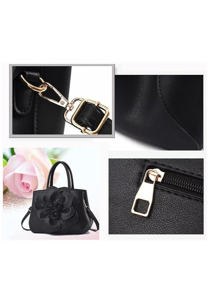 Women's Handbags Top Handle Tote Bags 3D Floral Wallet PU Leather Hobo Bags Crossbody Bags Shoulder Bags Shoulder Bags Red  - Image 5