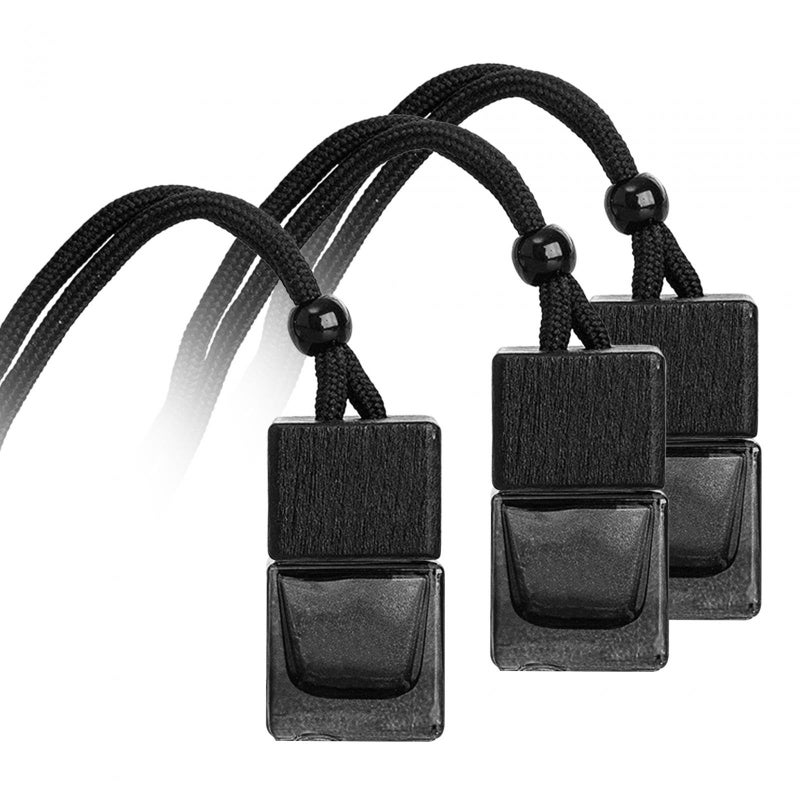 Fenteer 3 Pcs Hanging Car Air Freshener Empty Car Diffuser Bottles Car Diffusers for Essential Oils Car Air Freshener Ornament for Auto Interior Home Office Decoration Black - Image 3