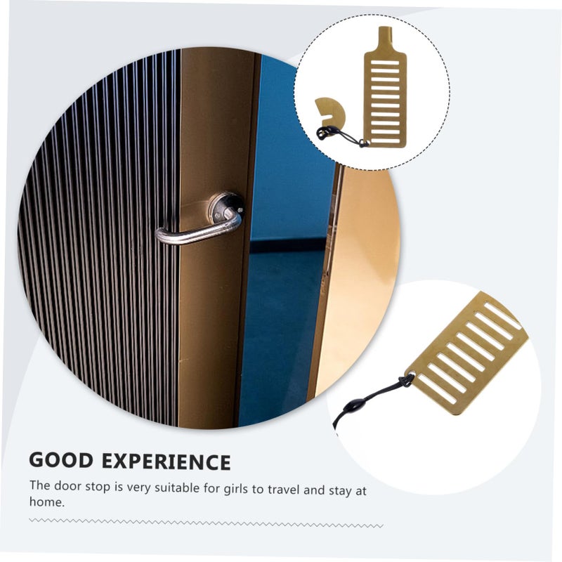 Portable Stainless Steel Travel Door Lock For Hotel Room Safety Security Device Khaki 8 5X3X1 5CM - Image 3