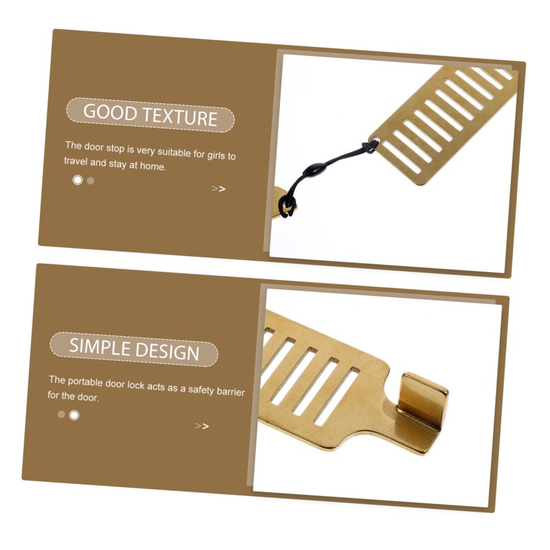 Portable Stainless Steel Travel Door Lock For Hotel Room Safety Security Device Khaki 8 5X3X1 5CM - Image 4