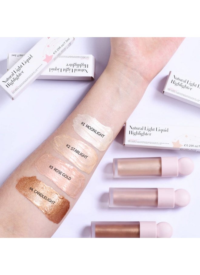 HOCOSSY - Liquid Highlighter Natural Glow For Face & Body, Waterproof Moisturizing Light Liquid Luminizer For Long Lasting Shimmer, Contour Highlighter Stick Easy To Apply With Cushion Applicator (1 Moonlight) - Image 1