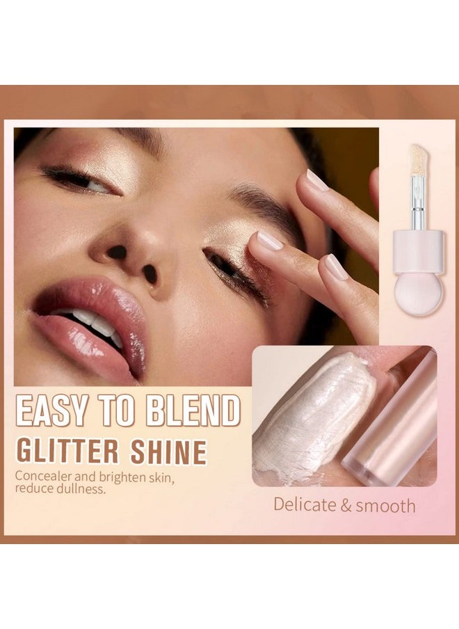 HOCOSSY - Liquid Highlighter Natural Glow For Face & Body, Waterproof Moisturizing Light Liquid Luminizer For Long Lasting Shimmer, Contour Highlighter Stick Easy To Apply With Cushion Applicator (1 Moonlight) - Image 1