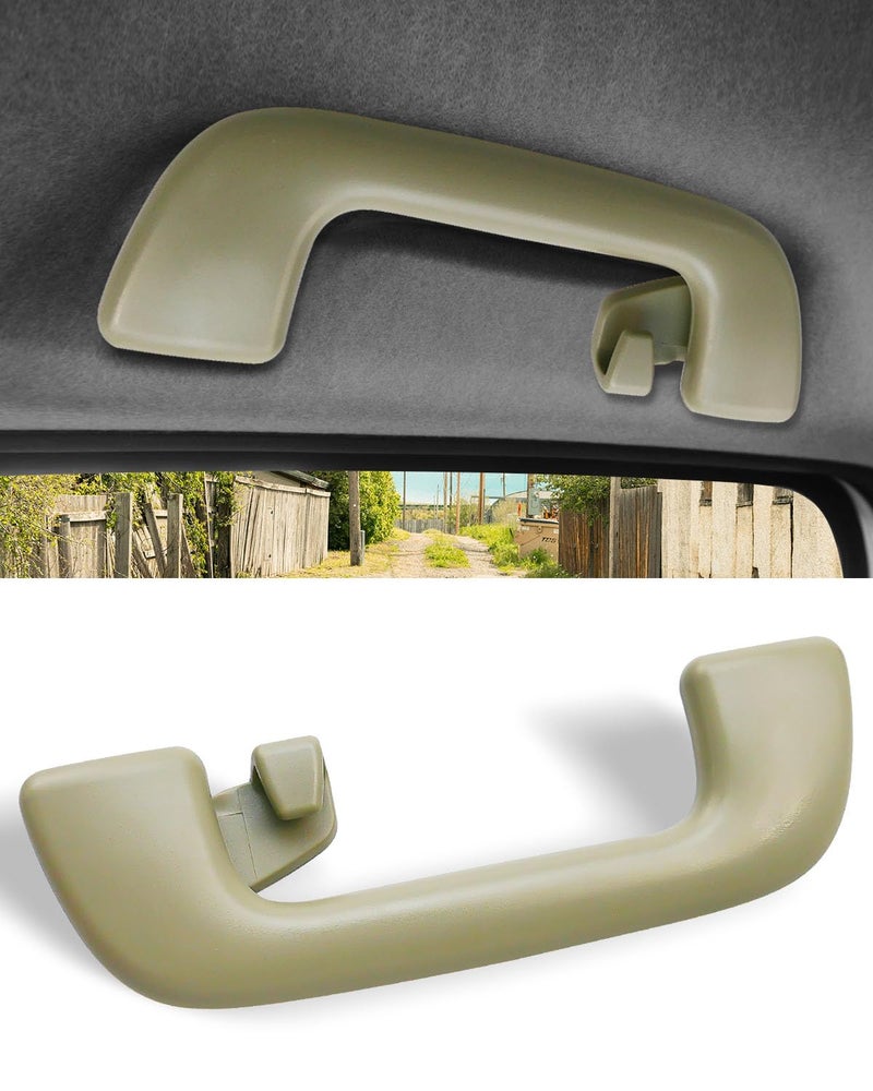 PNYZIK Auto Roof Pull Handle Grab Rail with Hook Fits for Toyota Rav4 Yaris Aruis and More Replace 7461052020 7461052030 746190M010 746838010 Beige Gray Rear Handrail LHRH 1PC