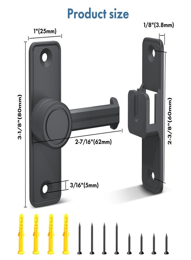 XOOL Heavy Duty 90 & 180 Degree Barn Door Lock, Lock Latch for Door, Garden, Bathroom, Garage, Window, Outdoor - Image 3