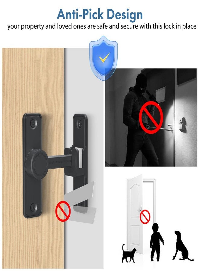 XOOL Heavy Duty 90 & 180 Degree Barn Door Lock, Lock Latch for Door, Garden, Bathroom, Garage, Window, Outdoor - Image 4