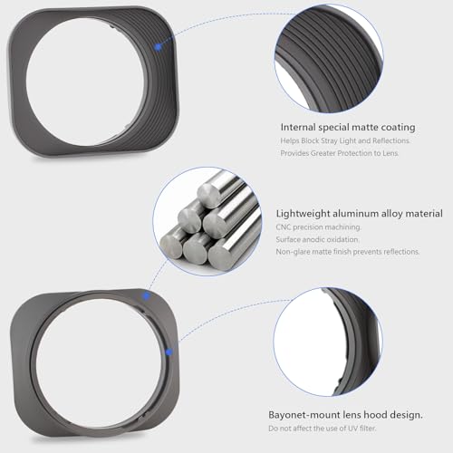 Haoge LH-S245G Metal Bayonet Square Lens Hood for Sony FE 40mm F2.5 G FE 50mm F2.5 G FE 24mm F2.8 G Lens, RX1RIII RX1R RX1RII rx1m2 rx1 R iii m3 Camera Shade with Cap on Sony A7CII A7R4 5 - Image 4