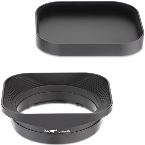 Haoge LH-S245G Metal Bayonet Square Lens Hood for Sony FE 40mm F2.5 G FE 50mm F2.5 G FE 24mm F2.8 G Lens, RX1RIII RX1R RX1RII rx1m2 rx1 R iii m3 Camera Shade with Cap on Sony A7CII A7R4 5 - Image 1