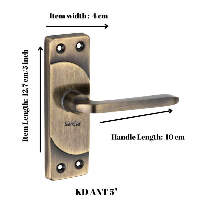 SARDAR KD 5" Antique Iron Baby Latch Bathroom Door Handle - Keyless Handle With Baby Latch - Image 2