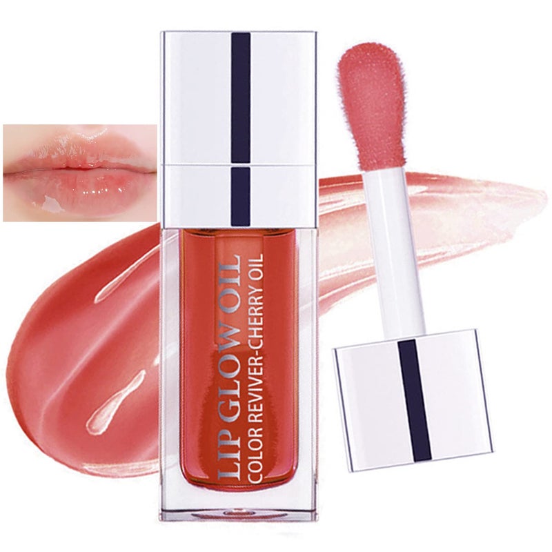 Lip Oil Hydrating Tinted Lip Balm Plump Lip Gloss Lip Care Transparent Toot Lip Oil Tinted Glass Lip Glow Oil Fresh Texture  Nonsticky Nourishing Repairing Lightening Lip Lines Lip Care Products 012 ROSEWOOD