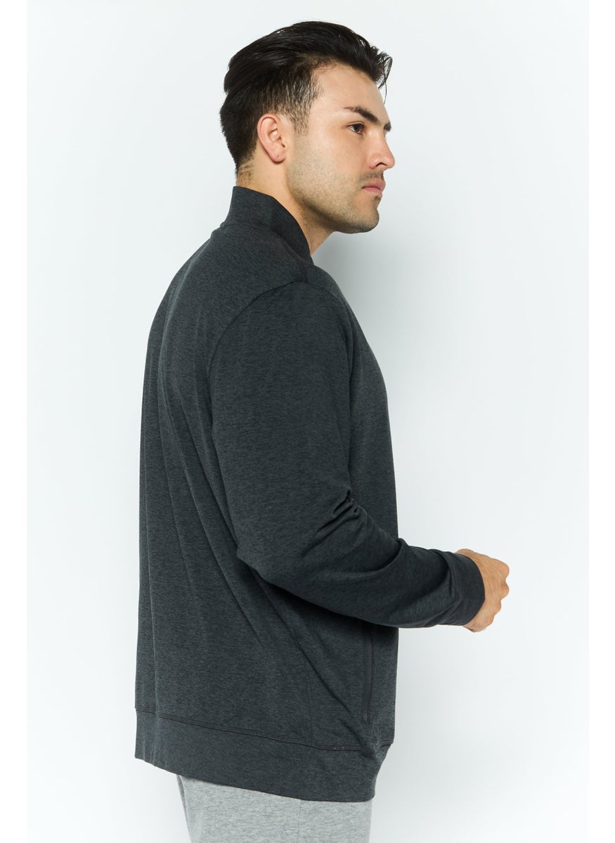 SKECHERS Men Sportswear Fit Long Sleeve Outdoor Hoodie, Charcoal  - Image 3
