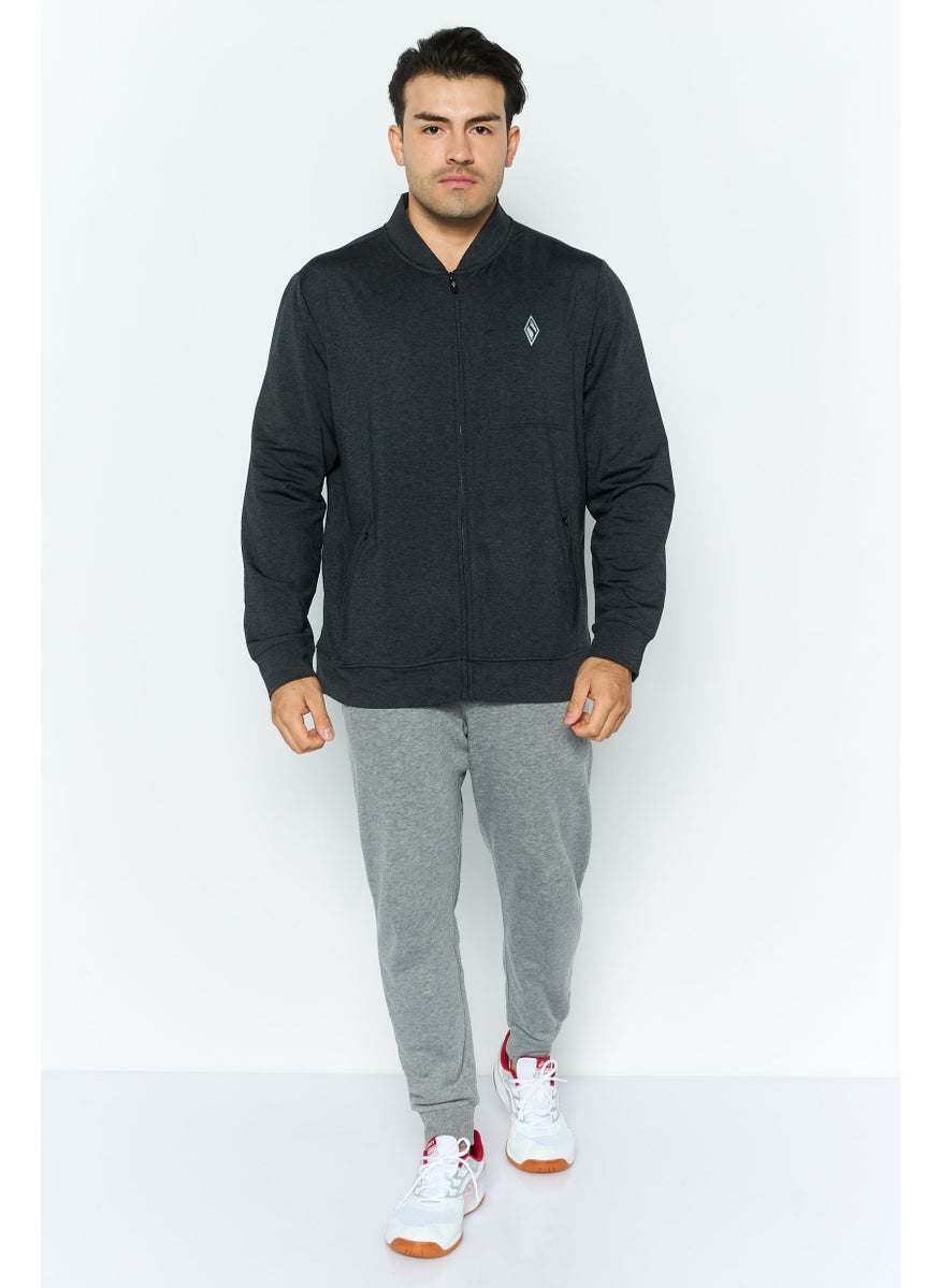 SKECHERS Men Sportswear Fit Long Sleeve Outdoor Hoodie, Charcoal  - Image 2