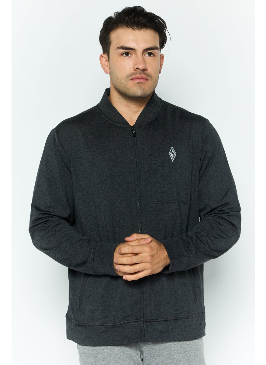 SKECHERS Men Sportswear Fit Long Sleeve Outdoor Hoodie, Charcoal  - Image 1