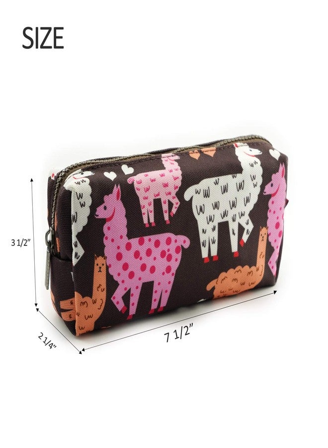 LParkin Llama Pencil Case Large Capacity Canvas Pen Bag Pouch Stationary Case Makeup Cosmetic Bag - Image 2