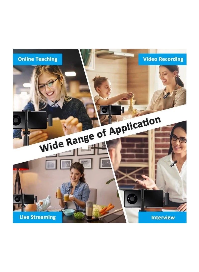 أعجوبة ميكروفون لاسلكي - ميكروفون فيديو من النوع C بمشبك، 2.4 جيجاهرتز، قابل للتوصيل والتشغيل، مزود بخاصية تقليل الضوضاء - Image 4