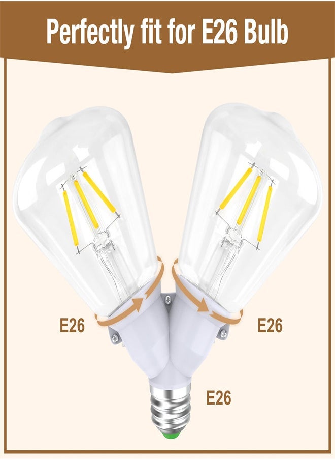 2 in 1 E26 Socket Splitter Adapter 3PCS E26/E27 Standard Medium Base Bulbs in 1 Socket Y-Shape Lamp Holder Converter Heat Resistant Light Bulb Splitter for Kitchen Garage - Image 5