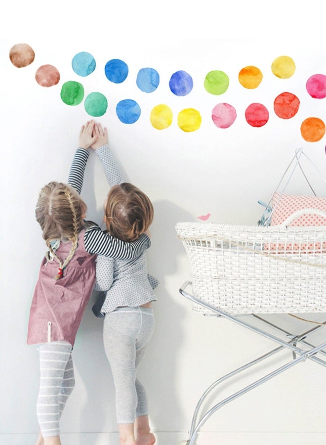 58 Pcs 12 Sheets Colorful Watercolor Polka Dots Wall Stickers, Peel and Stick Removable Vinyl Dot Decals, DIY Nursery Kids Bedroom Classroom Living Room Playroom Decor - Image 4