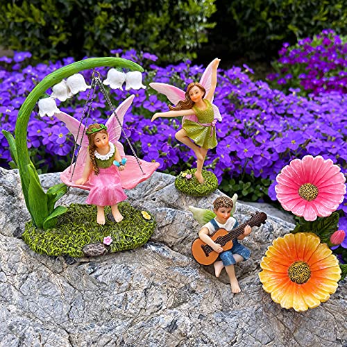 Mood Lab Fairy Garden - Dancing Swing Accessories Kit of 5 pcs - Miniature Garden Figurines Set - Outdoor or House Decor - Image 4