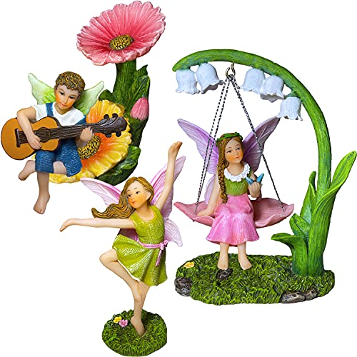 Mood Lab Fairy Garden - Dancing Swing Accessories Kit of 5 pcs - Miniature Garden Figurines Set - Outdoor or House Decor - Image 1