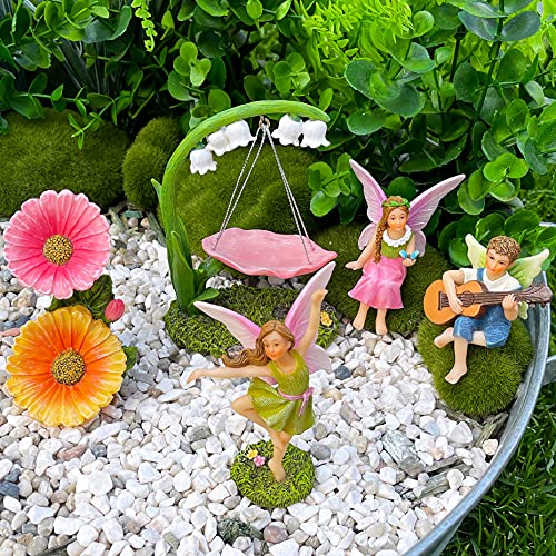 Mood Lab Fairy Garden - Dancing Swing Accessories Kit of 5 pcs - Miniature Garden Figurines Set - Outdoor or House Decor - Image 3