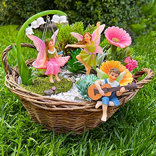 Mood Lab Fairy Garden - Dancing Swing Accessories Kit of 5 pcs - Miniature Garden Figurines Set - Outdoor or House Decor - Image 5