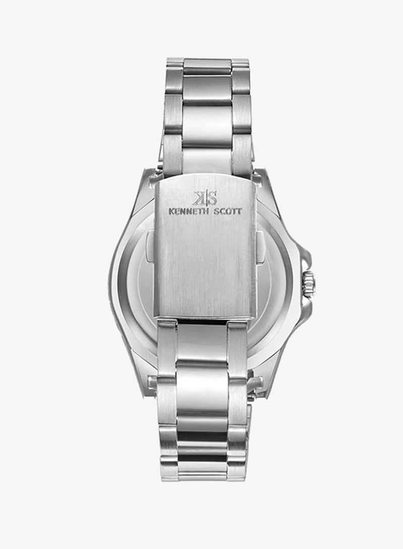 Kenneth Scott Men's White Dial Analog Watch - K23027-SBSWL - Image 3