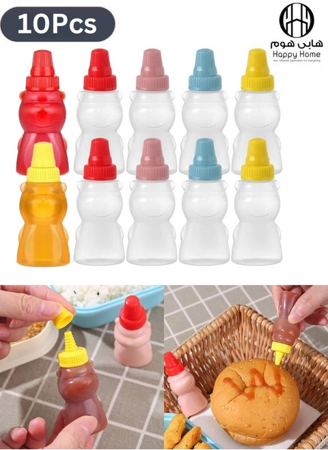 10pcs Mini Bear Shaped Sauce Dispenser 25ml
