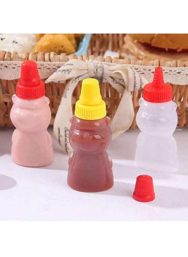 10pcs Mini Bear Shaped Sauce Dispenser 25ml