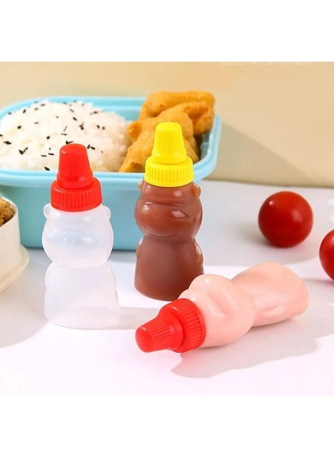 10pcs Mini Bear Shaped Sauce Dispenser 25ml