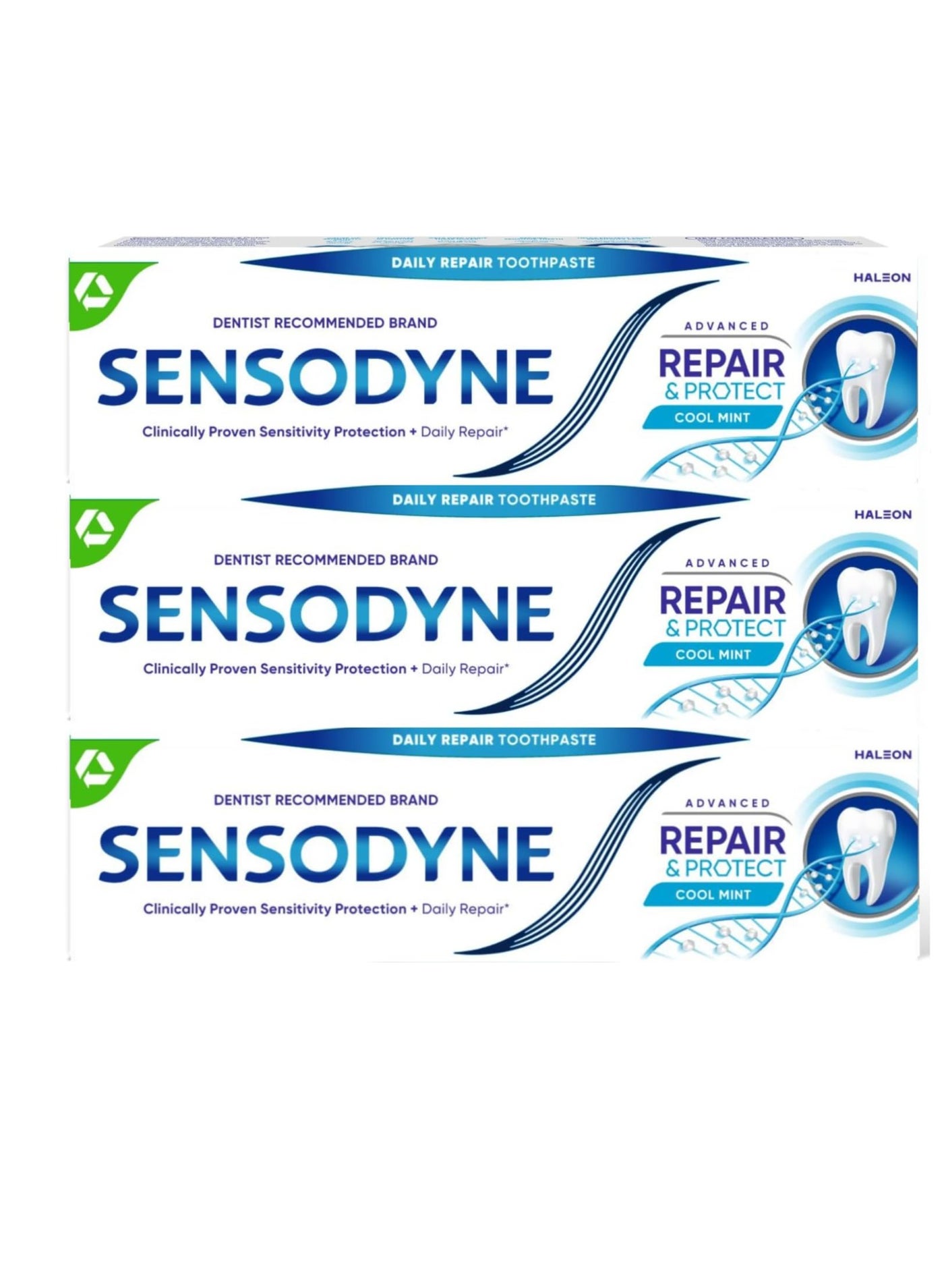 Sensodyne Advanced Repair & Protect Toothpaste, Deep Repair, Developed by Dentists and Experts, Clinically Proven Sensitivity Protection and Daily Repair, 75 ml, Pack of 3