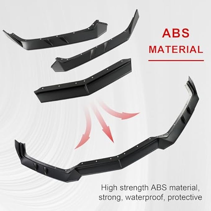 Fancemot Matte Black Front Bumper Lip Compatible with Corvette C8 2020-2025, Front Splitter Protector Body Kit - Image 4