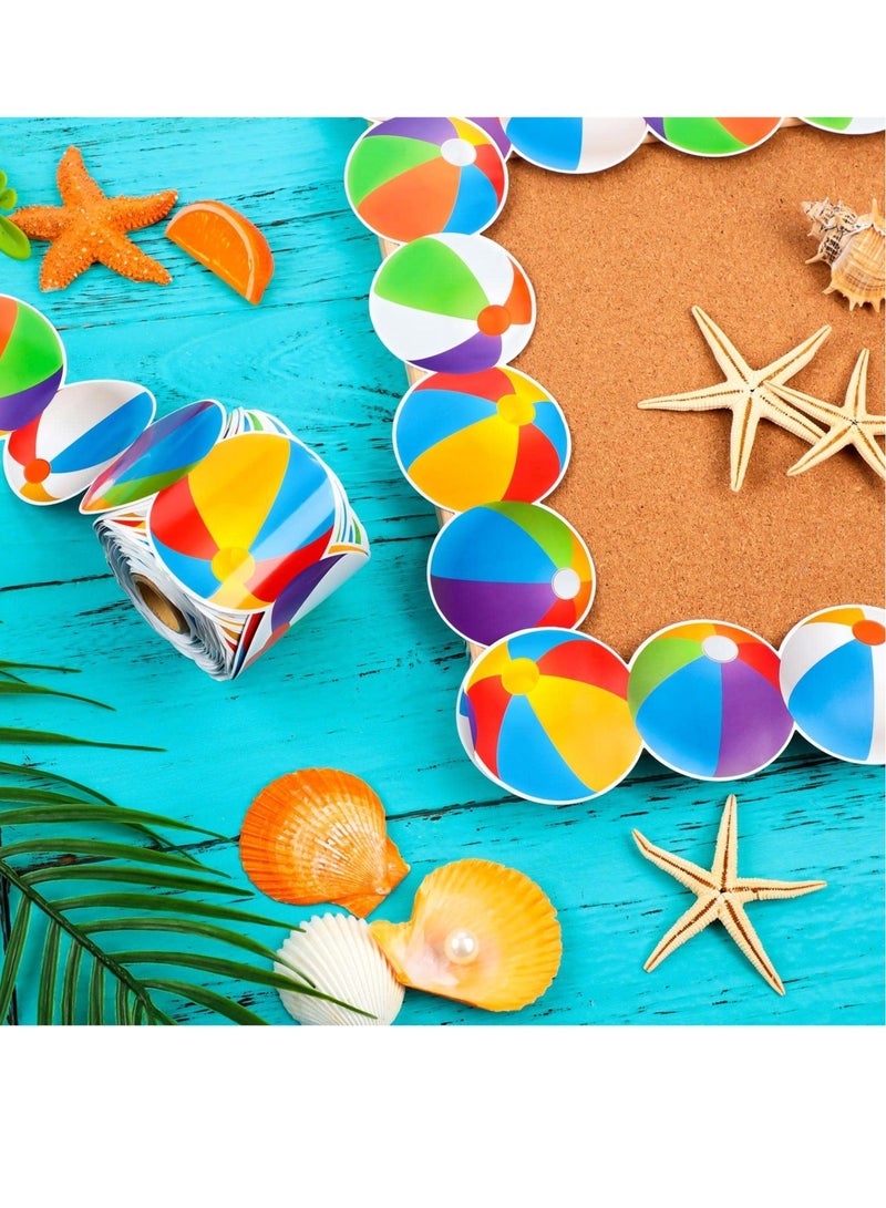Beach Ball Border Decor Sticker, Bulletin Suitable for Board, White Cork Room Decor, Desk and Classroom - Image 3
