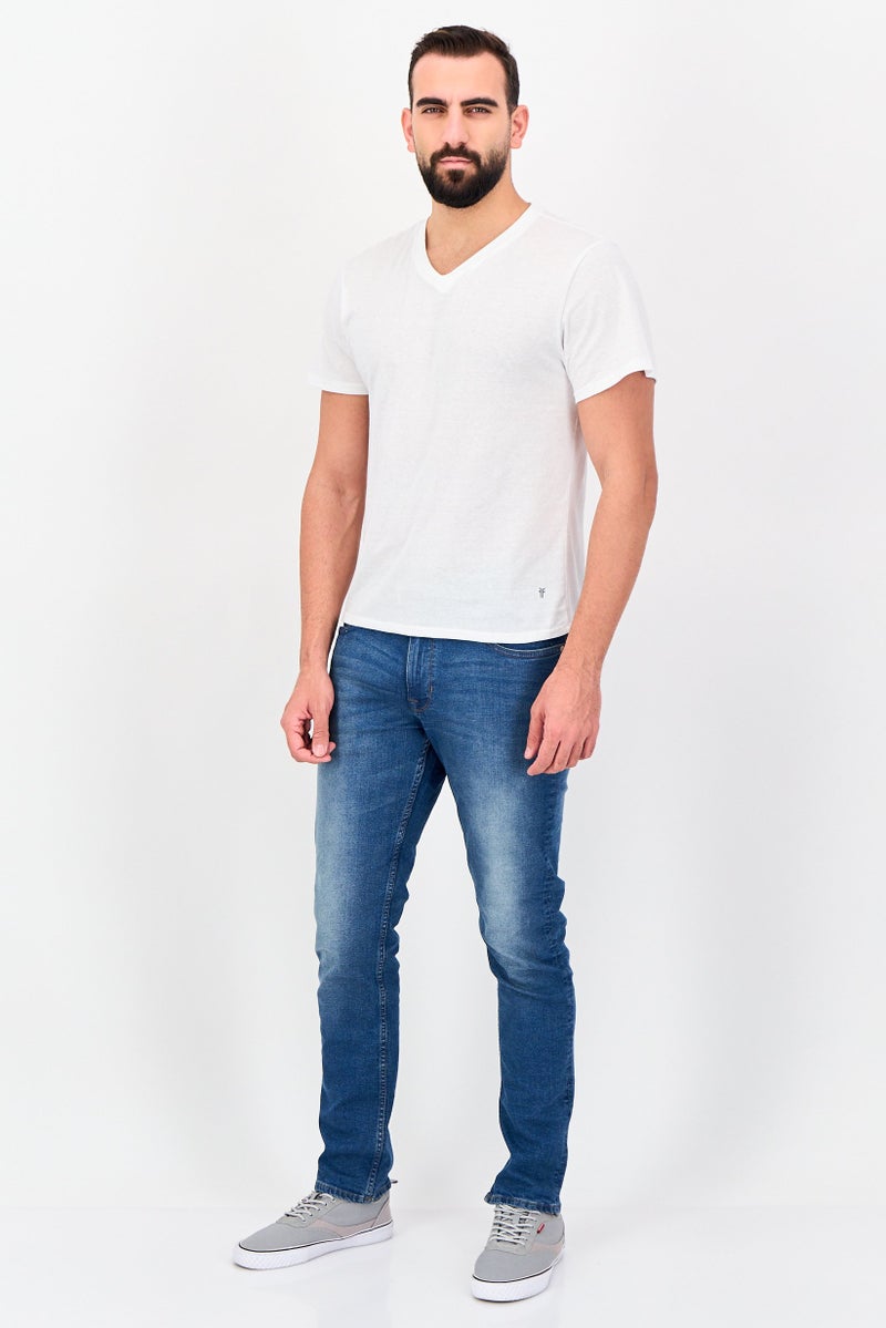 Frye Men 4 Pieces V-Neck Brand Logo Short Sleeve T-Shirt, White - Image 2