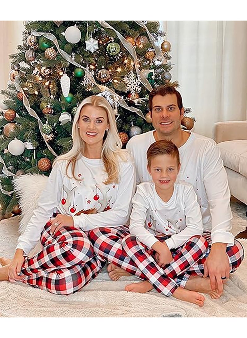 VUCATIN Children's Family Matching Pajamas Holiday Matching Clothing Long-Sleeved Parent-Child Pajamas for Home Suitable for Women Men Children and Pets (Dad Size) - Image 5