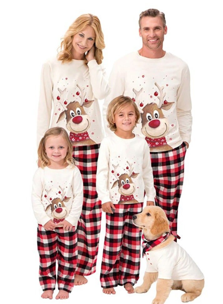 VUCATIN Children's Family Matching Pajamas Holiday Matching Clothing Long-Sleeved Parent-Child Pajamas for Home Suitable for Women Men Children and Pets (Dad Size) - Image 1