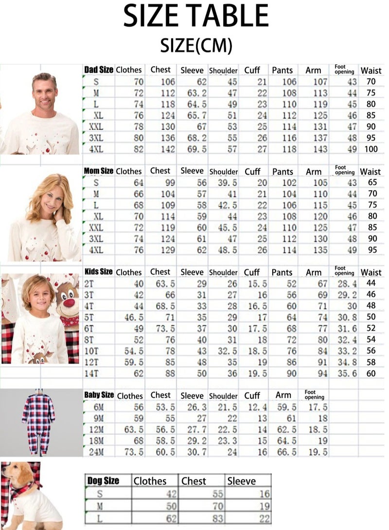 VUCATIN Children's Family Matching Pajamas Holiday Matching Clothing Long-Sleeved Parent-Child Pajamas for Home Suitable for Women Men Children and Pets (Dad Size) - Image 3