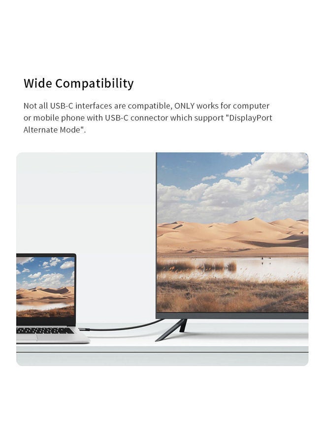 NIBEMINENT Type-C To High Definition Multimedia-Interface Cable Black - Image 3