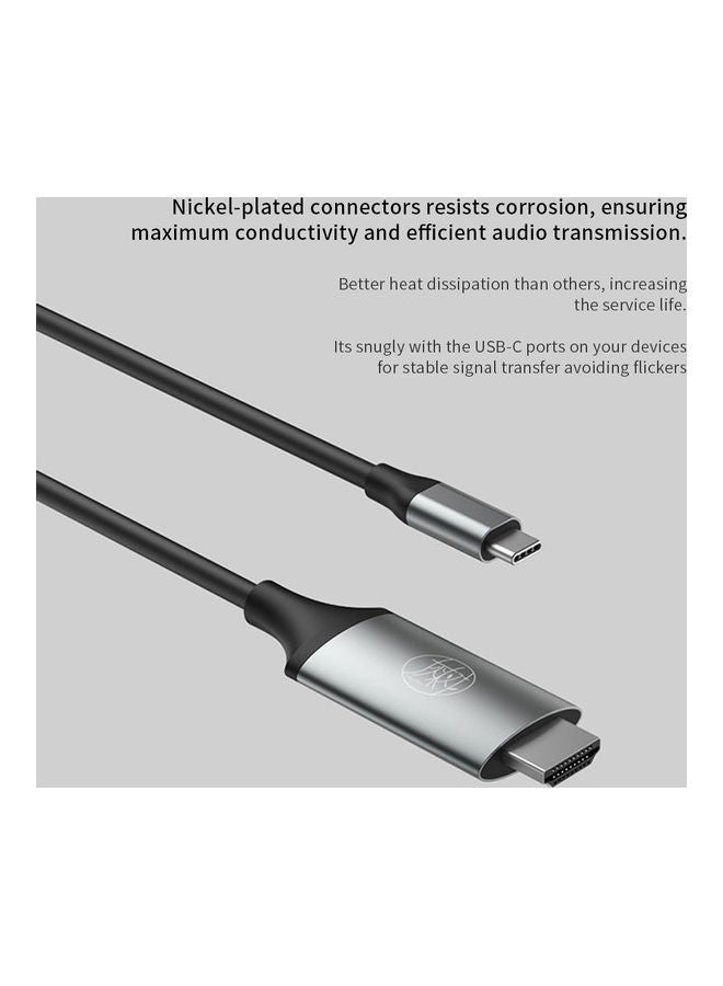 NIBEMINENT Type-C To High Definition Multimedia-Interface Cable Black - Image 2