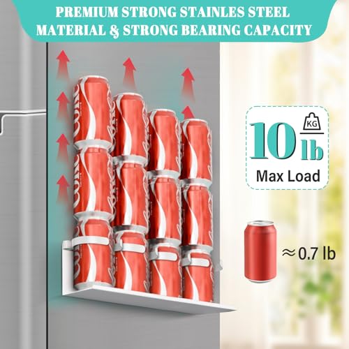 Linidcoud Magnetic Cup Holder for Fridge,8 Cups Water Bottle Organizer for Stanley 30 40 oz with Tumbler Lid Organizer,High Capacity Heavy Duty Kitchen Storage Rack Accessories - Image 4