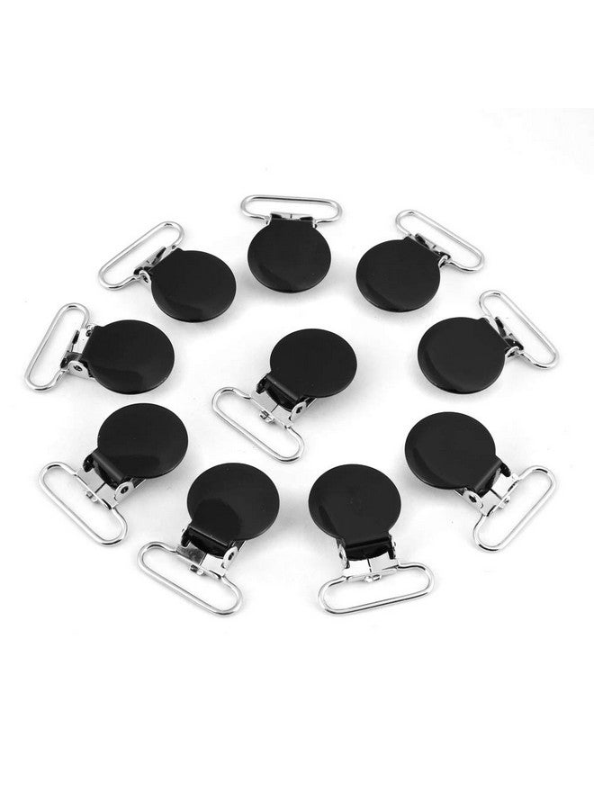 Hilitand 25mm Round Pacifier Clips, Suspender Snaps, DIY Clothes Accessories, for Making Pacifier Holders Bib Clips(Black) - Image 1