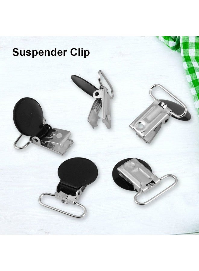 Hilitand 25mm Round Pacifier Clips, Suspender Snaps, DIY Clothes Accessories, for Making Pacifier Holders Bib Clips(Black) - Image 3