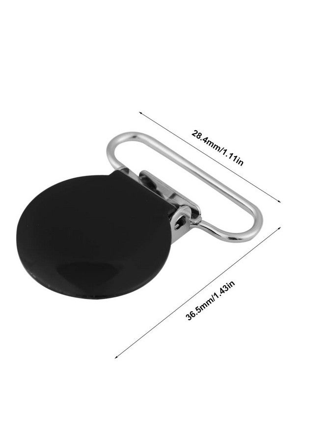Hilitand 25mm Round Pacifier Clips, Suspender Snaps, DIY Clothes Accessories, for Making Pacifier Holders Bib Clips(Black) - Image 5