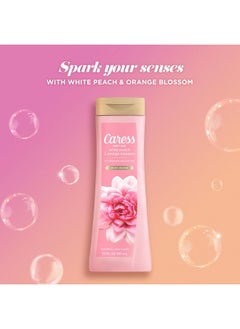 Caress Caress Body Wash for Women, Daily Silk White Peach & Orange Blossom, Shower Gel Body Wash Moisturizing for Noticeably Silky, Soft Skin, 20 fl oz, 4 Pack  - Image 4
