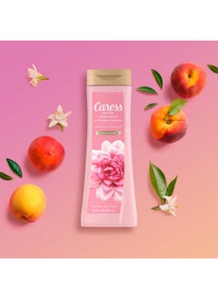 Caress Caress Body Wash for Women, Daily Silk White Peach & Orange Blossom, Shower Gel Body Wash Moisturizing for Noticeably Silky, Soft Skin, 20 fl oz, 4 Pack  - Image 3