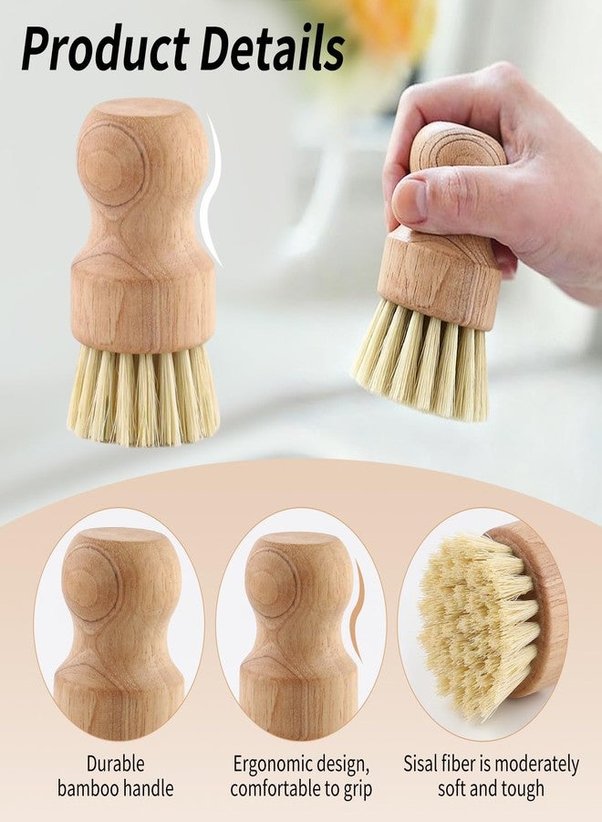 ARPOVIST 6 Packs Bamboo Dish Scrub Brushes，Kitchen Wooden Dish Scrubber Brush Dishwashing Scrubbers with Natural Sisal Bristles for Cleaning Pots, Pans, Sink, Woks,Vegetables - Image 3