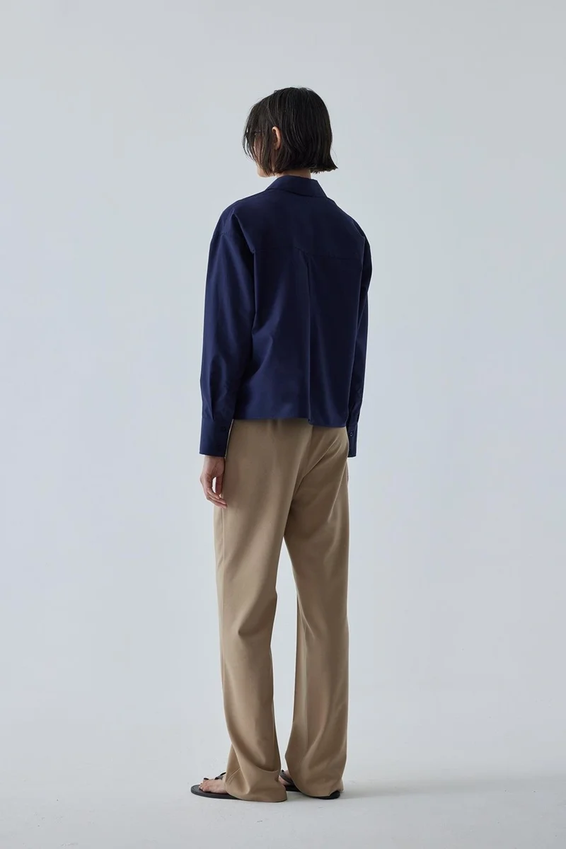 سود كوليكشن Navy Blue Sortie Short Oversize Shirt