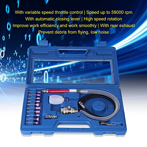 Natudeco 17Pcs Air Pencil Grinder Repair Kit Wind Die Grinding Pen Set Pneumatic Engraving Tools Mini Pencil Polishing Sanding Rotray Cutting Tool for Jewelry Cleaning Chamfering - Image 3