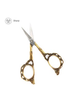 EBANKU Professional Manicure Scissors, EBANKU Vintage Stainless Steel Cuticle Precision Beauty Grooming for Nail, Facial Hair, Eyebrow, Eyelash, Nose Hair (Gold)  - Image 2
