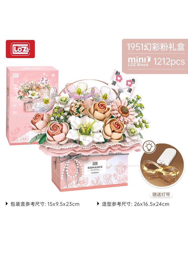 Bluejw LOZ Li Zhi Flower Building Blocks Small Particles Handmade Assembled Diy Immortal Portable Flower Toy Tanabata Gift Valentine's Day - Image 1